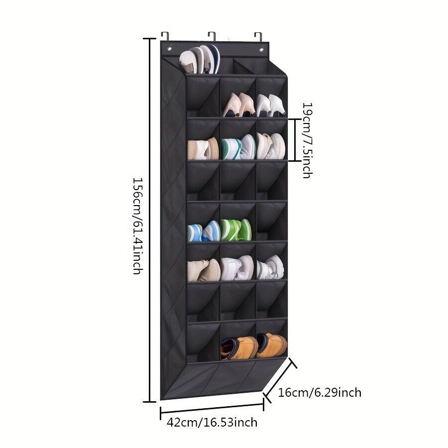 24Pocket Hanging Shoe Holder Storage Box Over Door Rack Hanger Closet Organizer. - Gance.tech