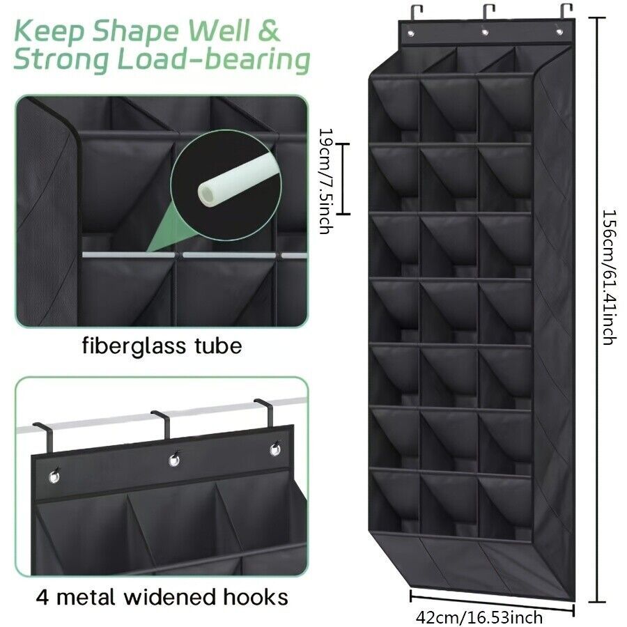 24Pocket Hanging Shoe Holder Storage Box Over Door Rack Hanger Closet Organizer. - Gance.tech