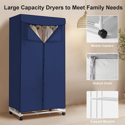 Portable Electric Clothes Dryer 220V - 1000W Clothing Dryer 180Mins Timing Laundry Drying Large Capacity Dryer Rack for Home - Gance.tech