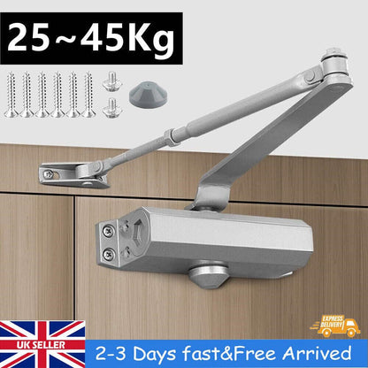 25 - 45KG Heavy Duty FIRE RATED Overhead Door Closer Opener Softs Close Adjustable - Gance.tech