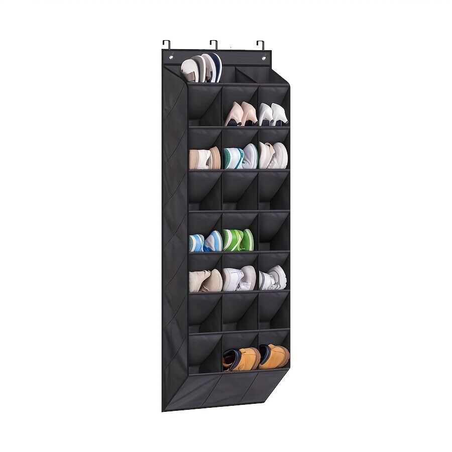 24Pocket Hanging Shoe Holder Storage Box Over Door Rack Hanger Closet Organizer. - Gance.tech