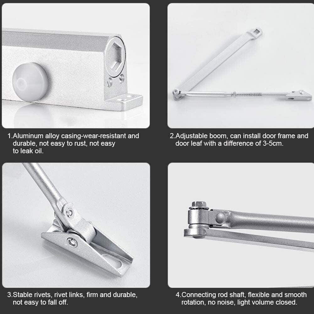 25 - 45KG Heavy Duty FIRE RATED Overhead Door Closer Opener Softs Close Adjustable - Gance.tech