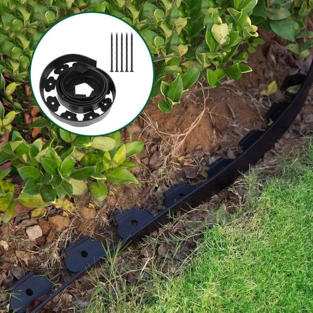 10m Lawn Border With 30 Plastic Stakes Garden Border For Paths, Driveways, Flowers And Plants - Gance.tech